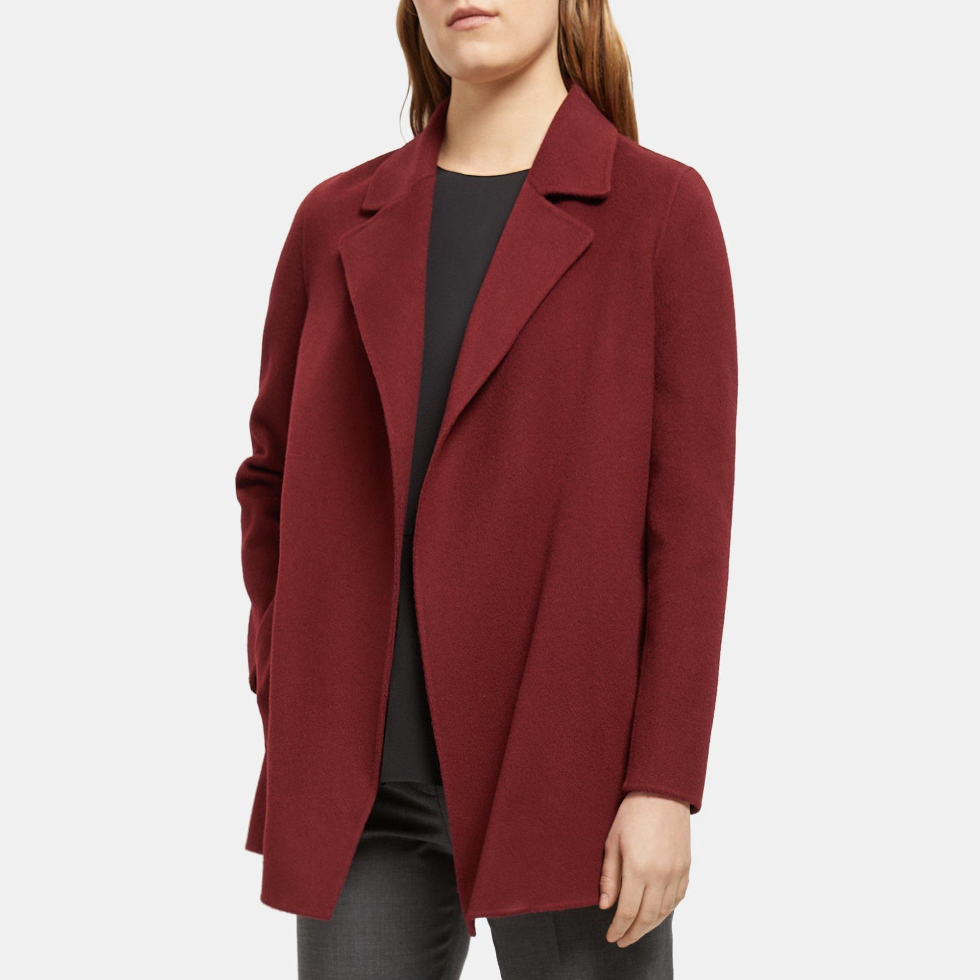 Open Front Coat in Double-Face Wool-Cashmere | Theory Outlet