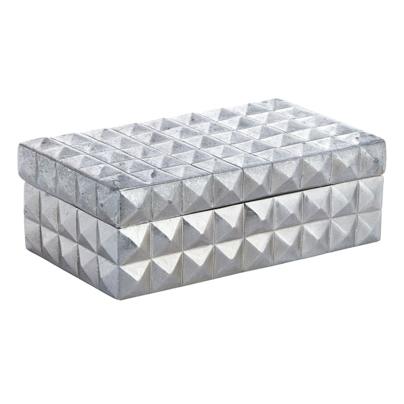 Silver Foil Spiked Decor Box, 7x3 | At Home