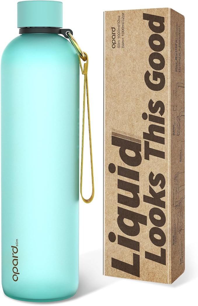 Opard Slim Water Bottle 32oz, Dishwasher Safe Plastic Water Bottle BPA-Free, Leakproof Screw Top,... | Amazon (US)