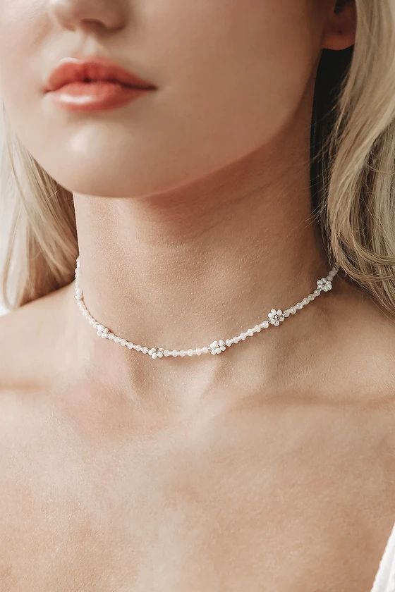 Blooming Potential White Beaded Choker Necklace | Lulus (US)