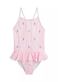 Girls 4-6x Polo Pony Ruffled One Piece Swimsuit | Belk