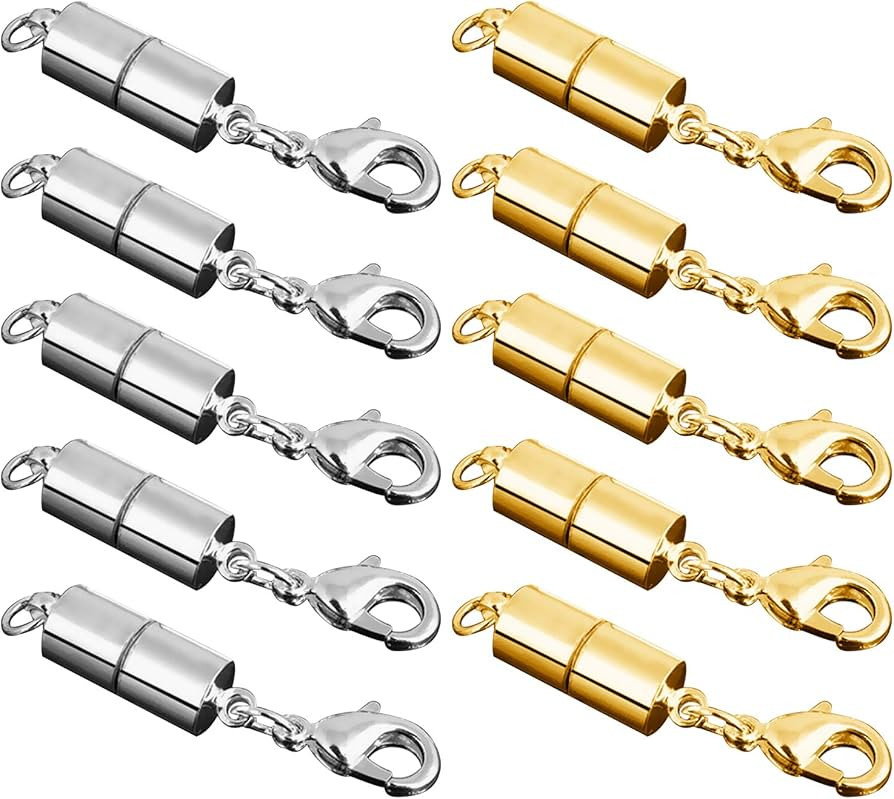 5PCS Gold + 5PCS Silver Color Cylindrical Style Magnetic Lobster Clasps for Necklace Bracelet Jew... | Amazon (CA)