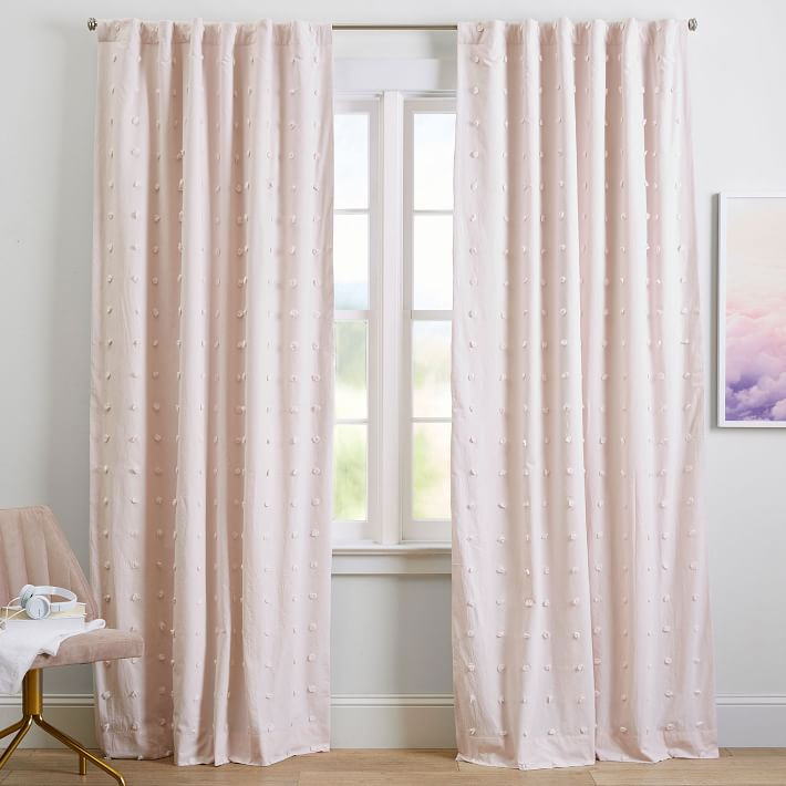 Tufted Dot Blackout Curtain | Pottery Barn Teen