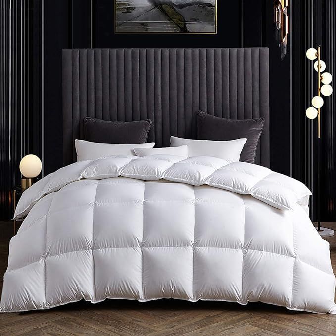Amazon.com: SNOWMAN Lightweight White Feather Down Comforter Queen Size 100% Cotton Cover Down Pr... | Amazon (US)