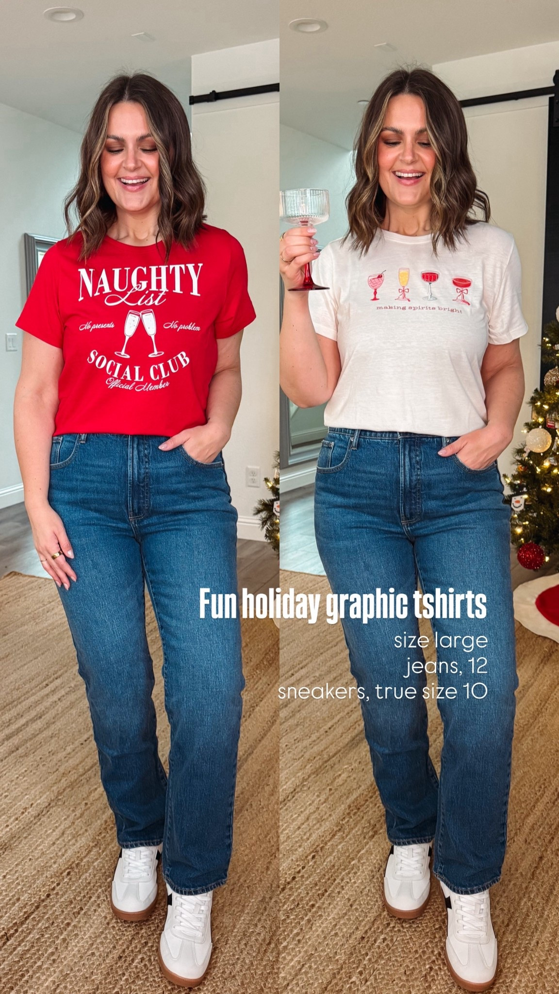 Fun holiday graphic shirts

Shirts, large (other designs available)
Jeans, 12
Sneakers, 10

Holiday outfits, ugly Christmas sweater, Walmart finds, under $30

#LTKHoliday #LTKFindsUnder50 #LTKSeasonal