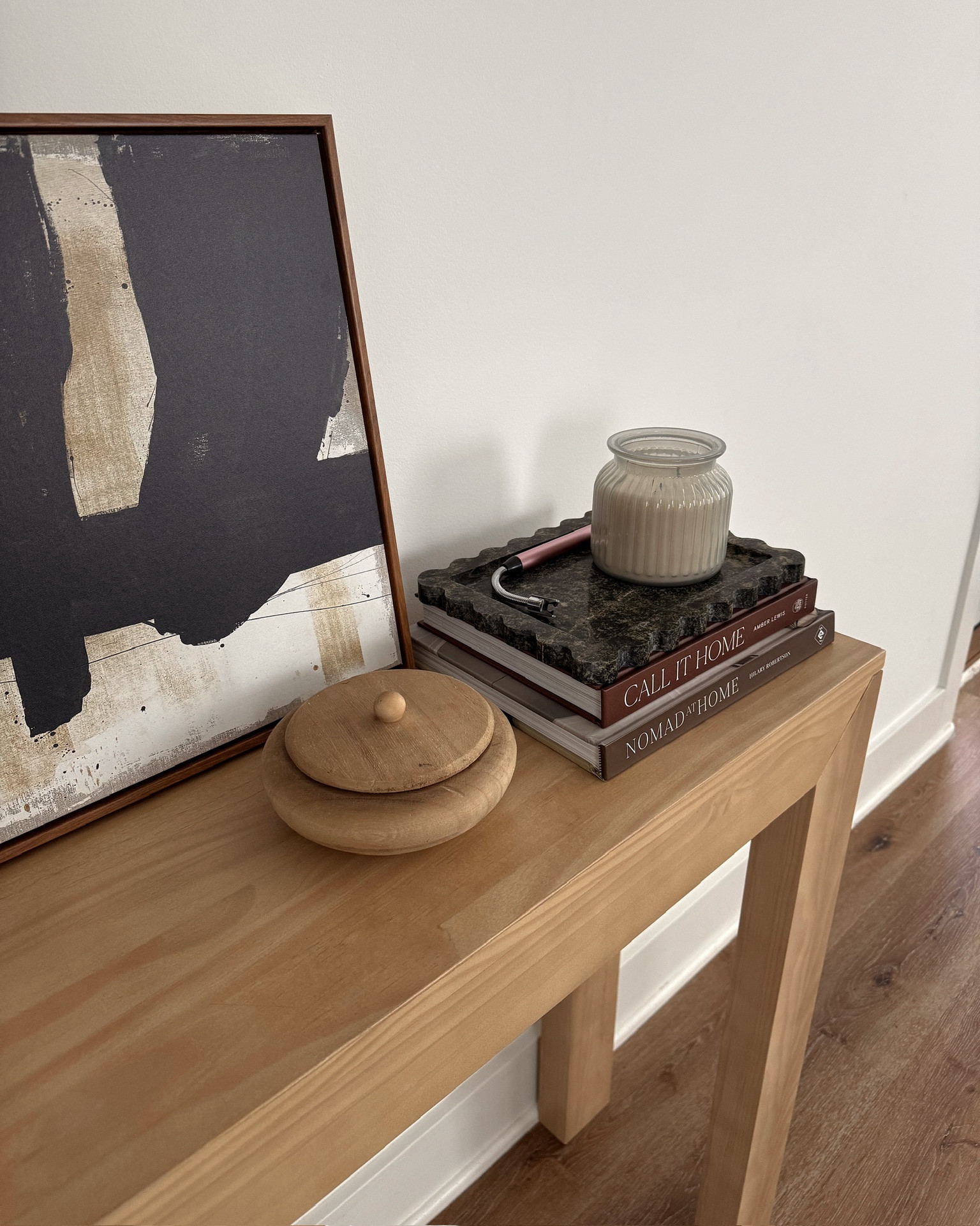 Master bedroom console table decor 

#LTKStyleTip #LTKHome #LTKFamily