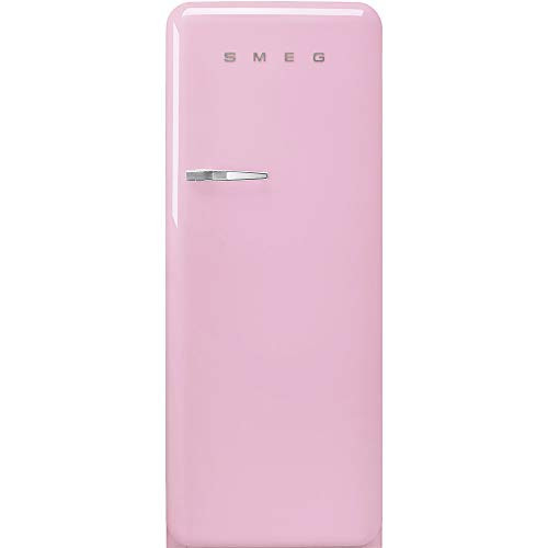 Smeg FAB28 50's Retro Style Top Freezer Refrigerator with 9.93 Cu Total Capacity, Multiflow Cooling System, Adjustable Glass Shelves 24-Inches, Pink Right-Hand hinge Made In Italy | Amazon (US)