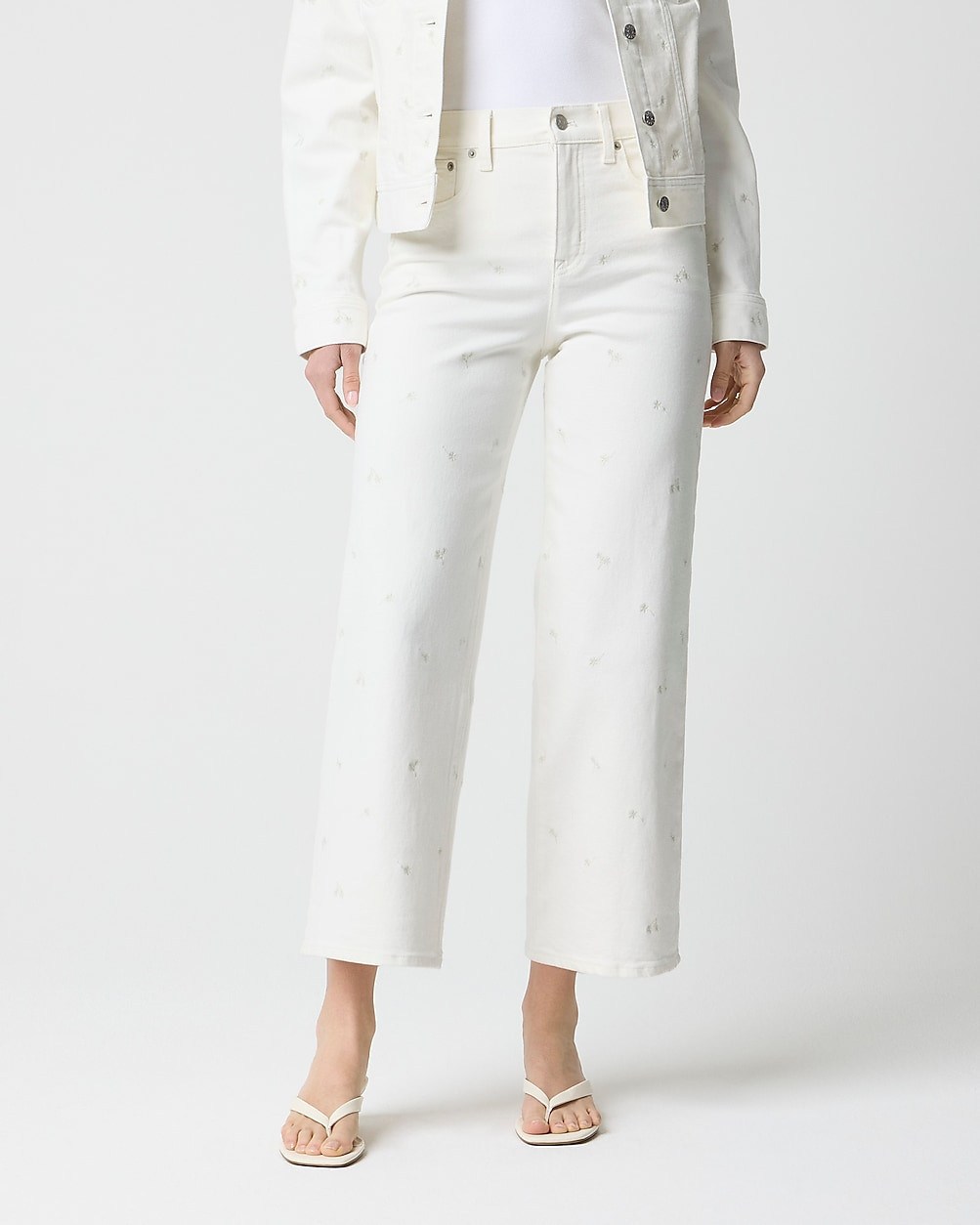 Wide-leg embroidered cropped jean | J.Crew Factory