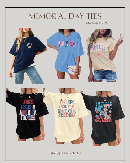 Memorial Day tees, outfit idea, oversized tee, 4th of July, red white and blue 

#LTKSeasonal #LTKFindsUnder50 #LTKStyleTip
