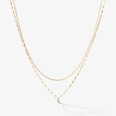 SOLO DIAMOND DOUBLE STRAND MALIBU NECKLACE | Lana Jewelry (US)