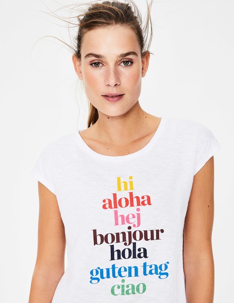 Robyn Jersey Tee (Hi/Bonjour Multi) | Boden (US)