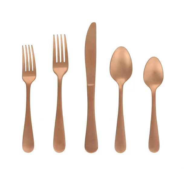 Better Homes & Gardens Alder 20 Piece Flatware Set - Rose Gold Matte Finish | Walmart (US)