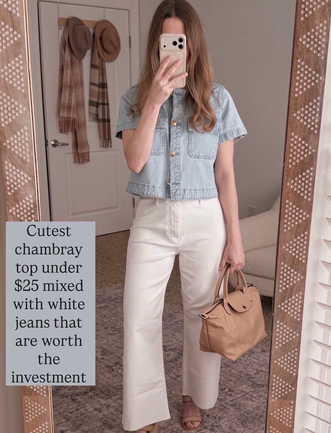 This chambray top is such a good find and pairs perfectly with my favorite white jeans.

chambray top women, white jeans outfit, spring outfits women, casual outfit ideas, women over 40 style, affordable fashion finds, everyday outfits, denim top outfit, neutral outfit ideas, capsule wardrobe, casual chic style, summer outfits women

#LTKdayinmylife #LTKOver40 #LTKSeasonal