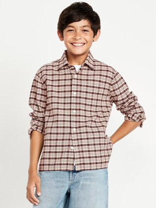 Long-Sleeve Textured Plaid Pocket Shirt for Boys | Old Navy (US)