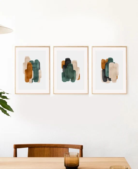 Set of 3 Prints Living Room Wall Art Abstract Art Printable | Etsy | Etsy (US)