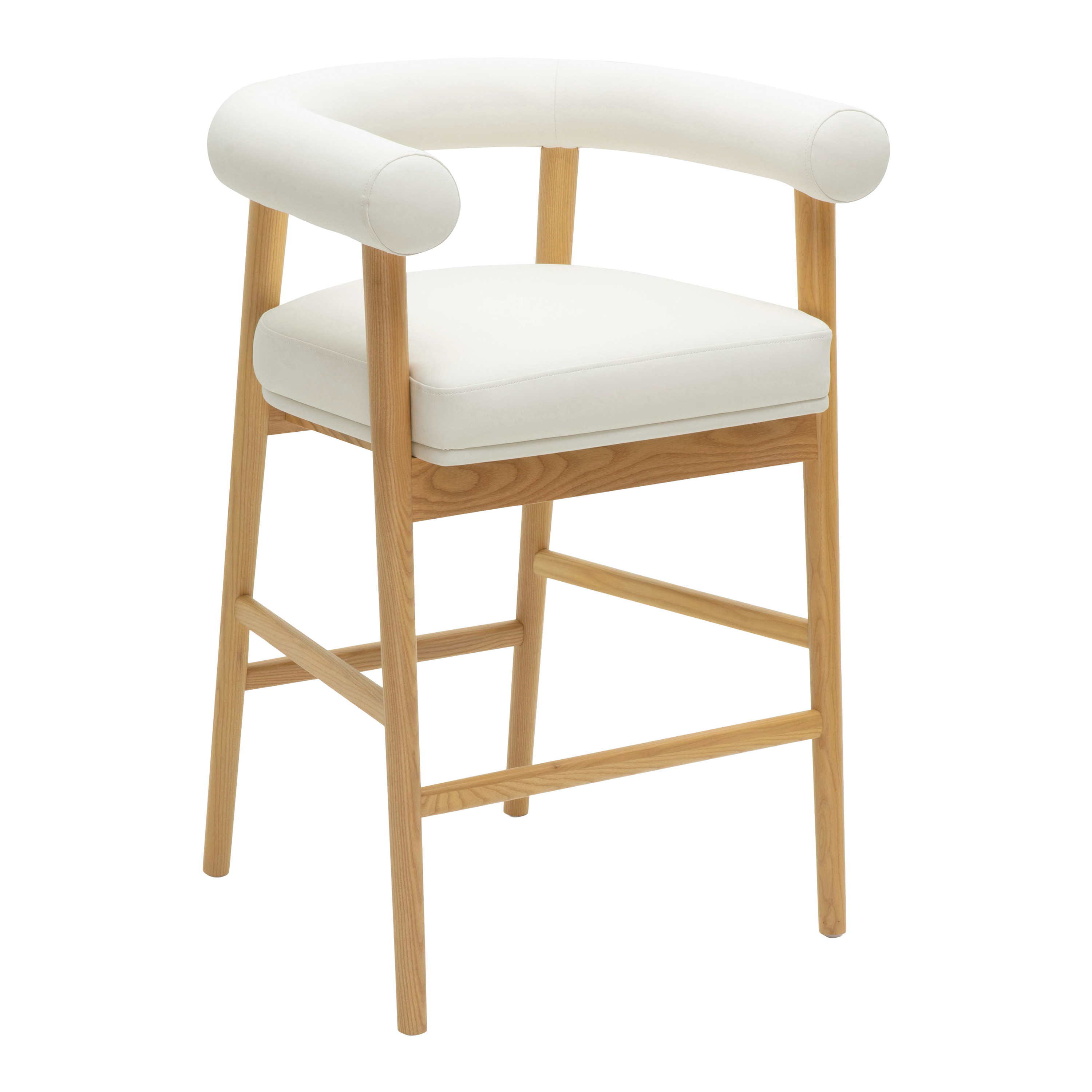 Margolo Faux Leather Curved Back Counter Stool | World Market