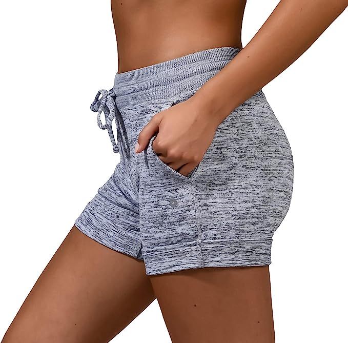 90 Degree By Reflex Soft and Comfy Activewear Lounge Shorts with Pockets and Drawstring for Women | Amazon (US)