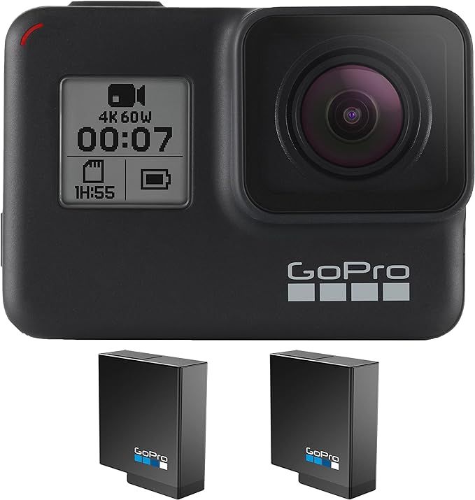 GoPro HERO7 Black + 2 Extra Batteries + Lanyard Sleeve- E-Commerce Packaging - Waterproof Digital... | Amazon (US)