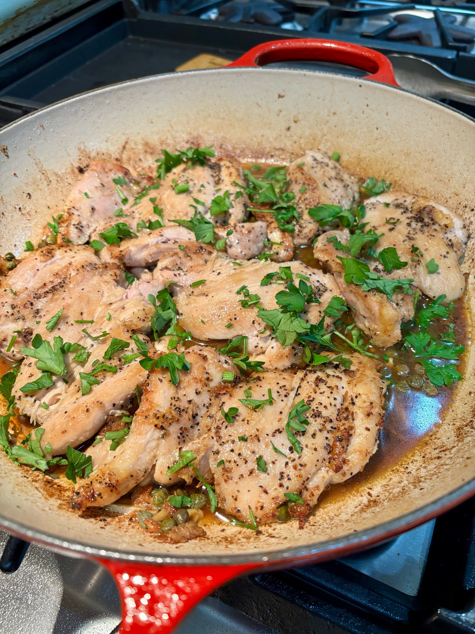 Chicken Piccata in our favorite Le Creuset 

#lecreuset #dutchoven #cookingessentials #kitchenfinds #kitchengifts #cookware #serveware #castiron 

#LTKHome #LTKSeasonal #LTKGiftGuide