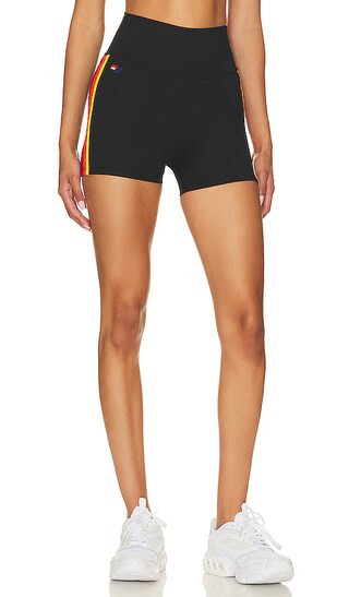 5 Stripe Rainbow Hi Rise Biker Short in Black | Revolve Clothing (Global)