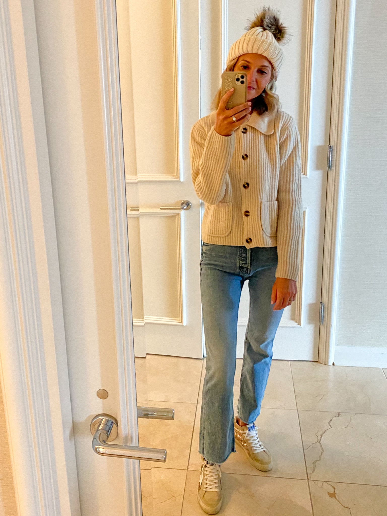 This cable knit cardigan is such a versatile wardrobe staple. It’s neutral enough to pair with denim, leather and skirts or dresses. What’s even better, is that it’s under $100!#LTKover40 #LTKfindsunder100

#LTKSeasonal