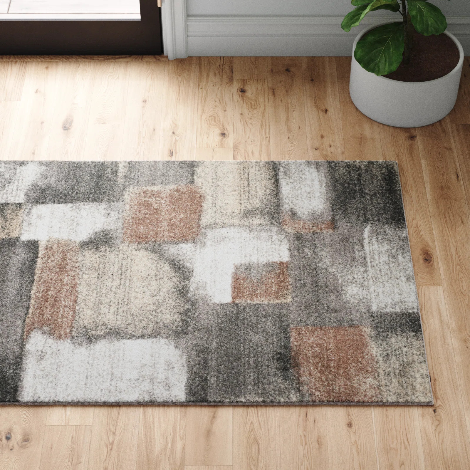 Menoher Gray/Brown Soft Abstract Neutral Indoor Area Rug | Wayfair North America