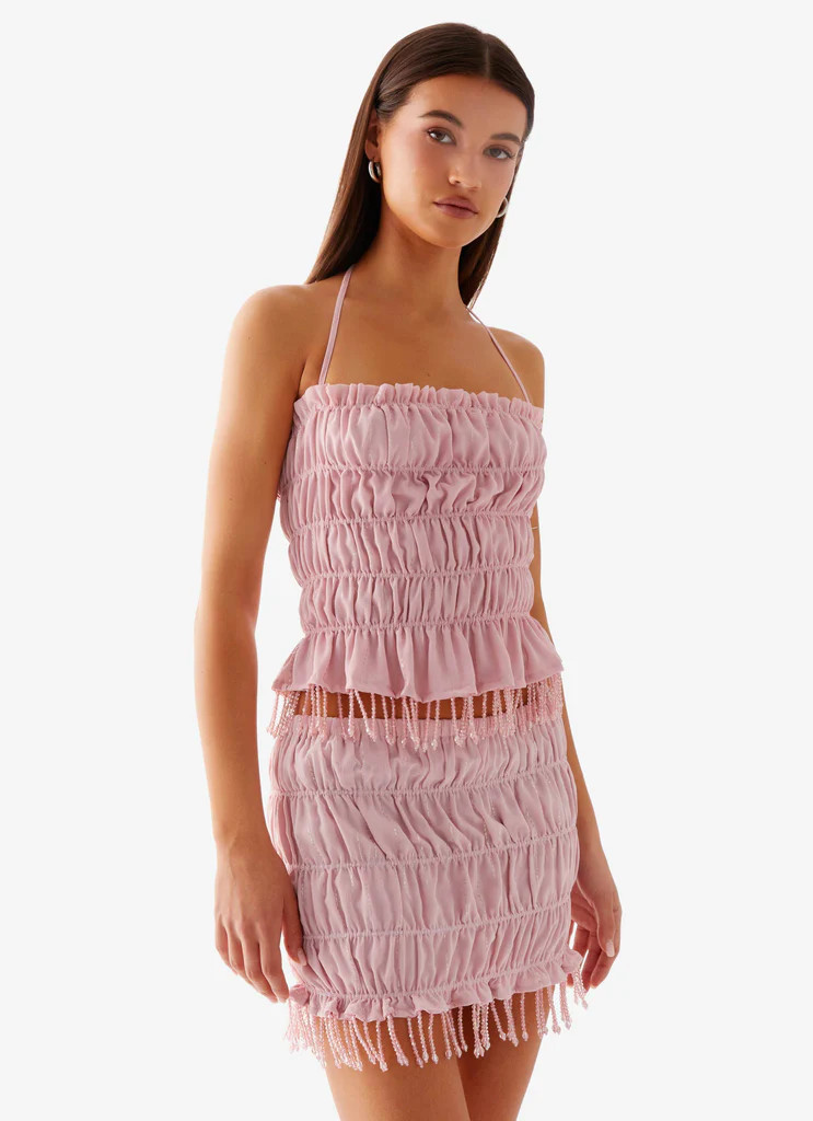 Shari Beaded Halter Top - Pink | Peppermayo (Global)