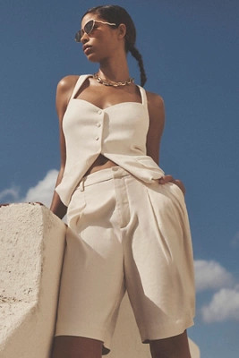 The Avery Pleated Trouser Shorts by Maeve | Anthropologie (US)