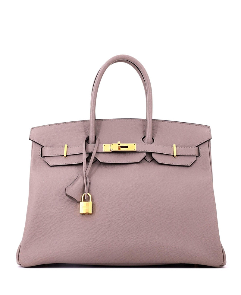 Pre-Owned HERMES Birkin 35 Handbag Grey Epsom with Gold Hardware | Bloomingdale's (US)