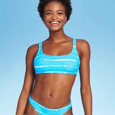 Juniors' Bralette Bikini Top - Xhilaration™ Blue Tie-Dye | Target