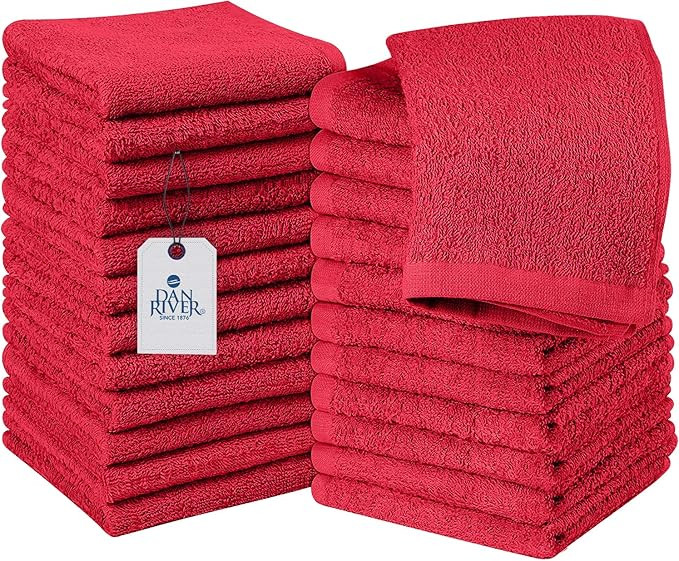 DAN RIVER 100% Cotton Washcloths 24 Pack Premium Quality Face and Body Cloth, Quick Dry and Highl... | Amazon (US)