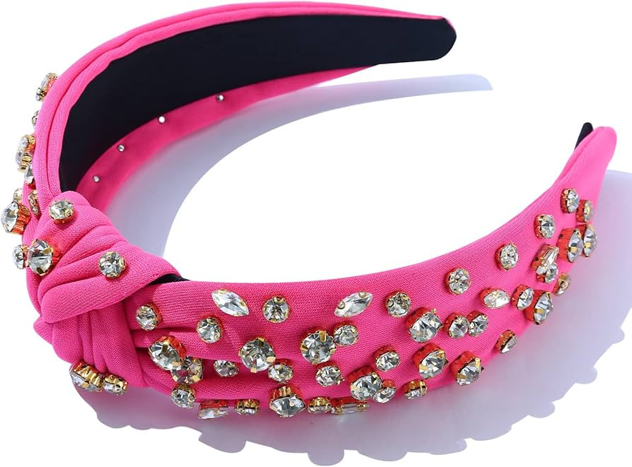 FEDANS Women Knotted Jeweled Pink Headband Rhinestone Crystal Embellished Mixed Top Hairband ladi... | Amazon (US)