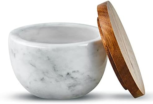MarcZero Large Salt Box Spice Seasonings Keeper Pepper Container,Marble Base with Wooden Cover,Sa... | Amazon (US)