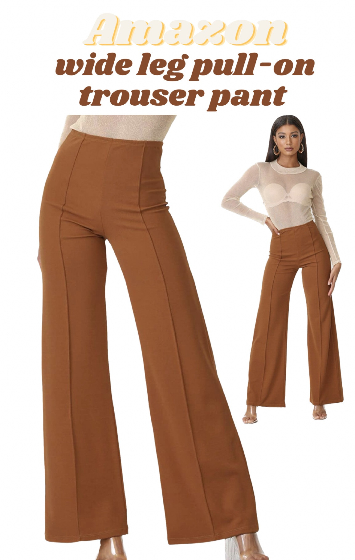 $29! I have these pants in 3 colors. They are flattering and hug all the right curves. Comfy stretch without being tight. Legs are wide but structured. High waist. Perfect wide leg trouser pant.