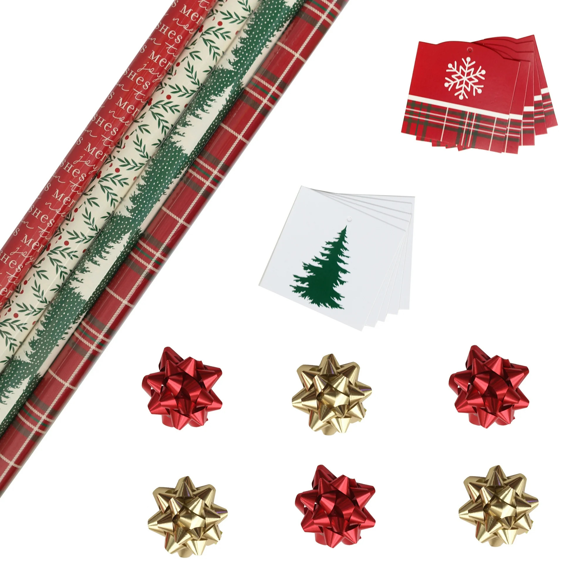 Holiday Time Red and Green Christmas Wrapping Paper Kit, 20 Pieces, 80 Sq ft | Walmart (CA)