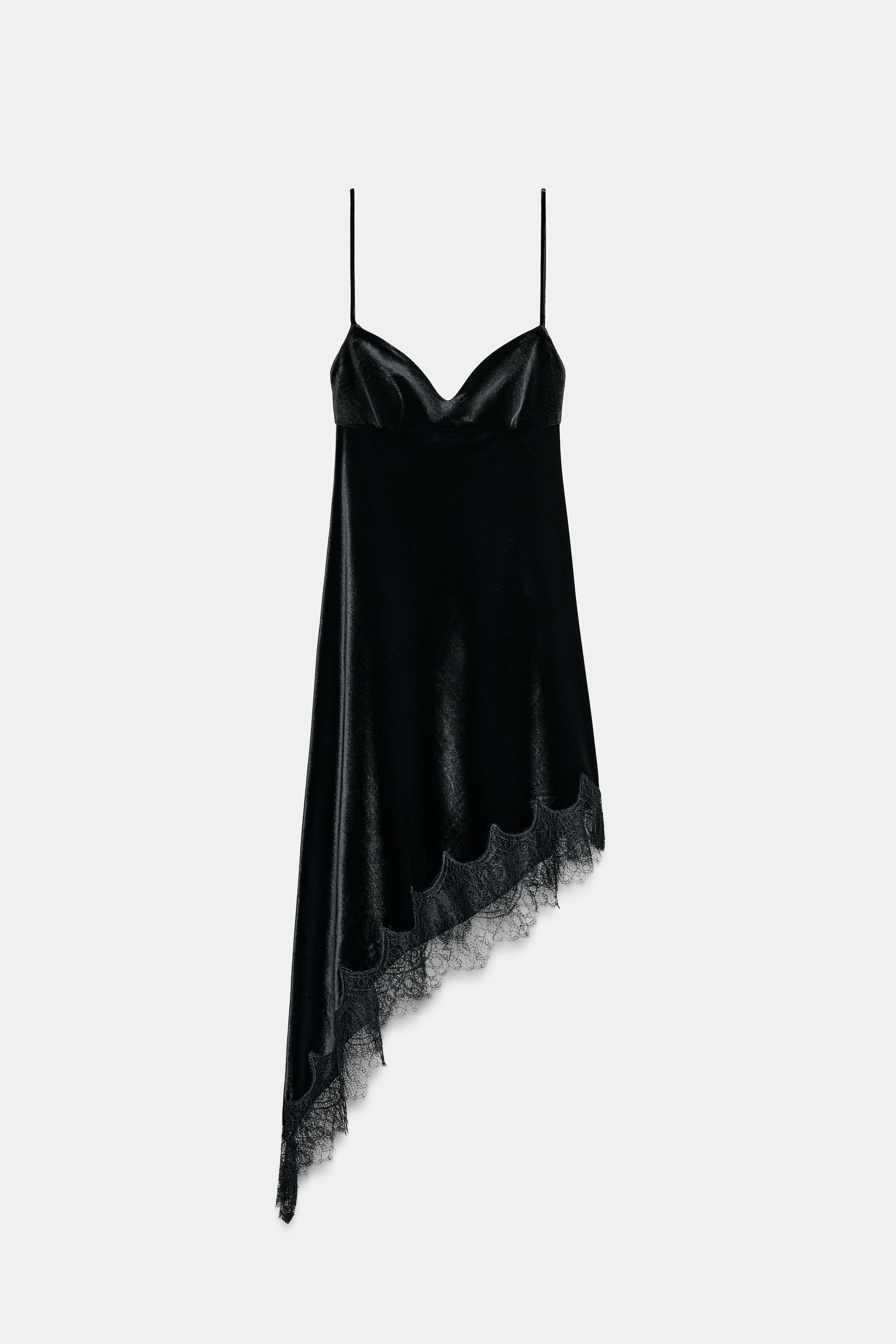 VELVET LACE MIDI DRESS | Zara US