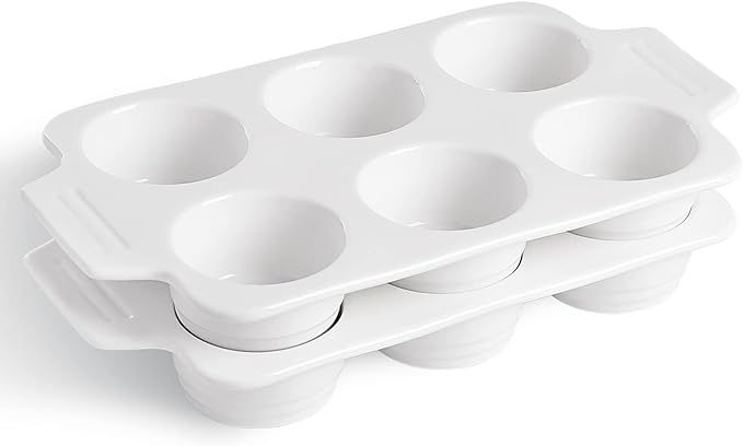 SWEEJAR Porcelain Muffin Pans, Non-Stick Mini Cupcake Baking Pans, 6 Cups Muffin Tin with Handle,... | Amazon (US)