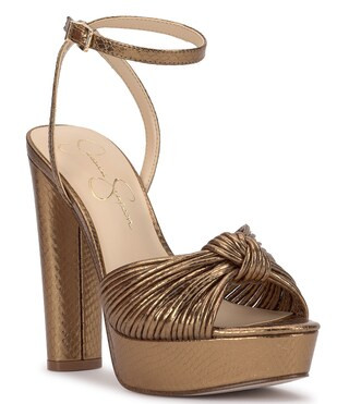 Immie Ankle Strap Embossed Platform Dress Sandals | Dillard's