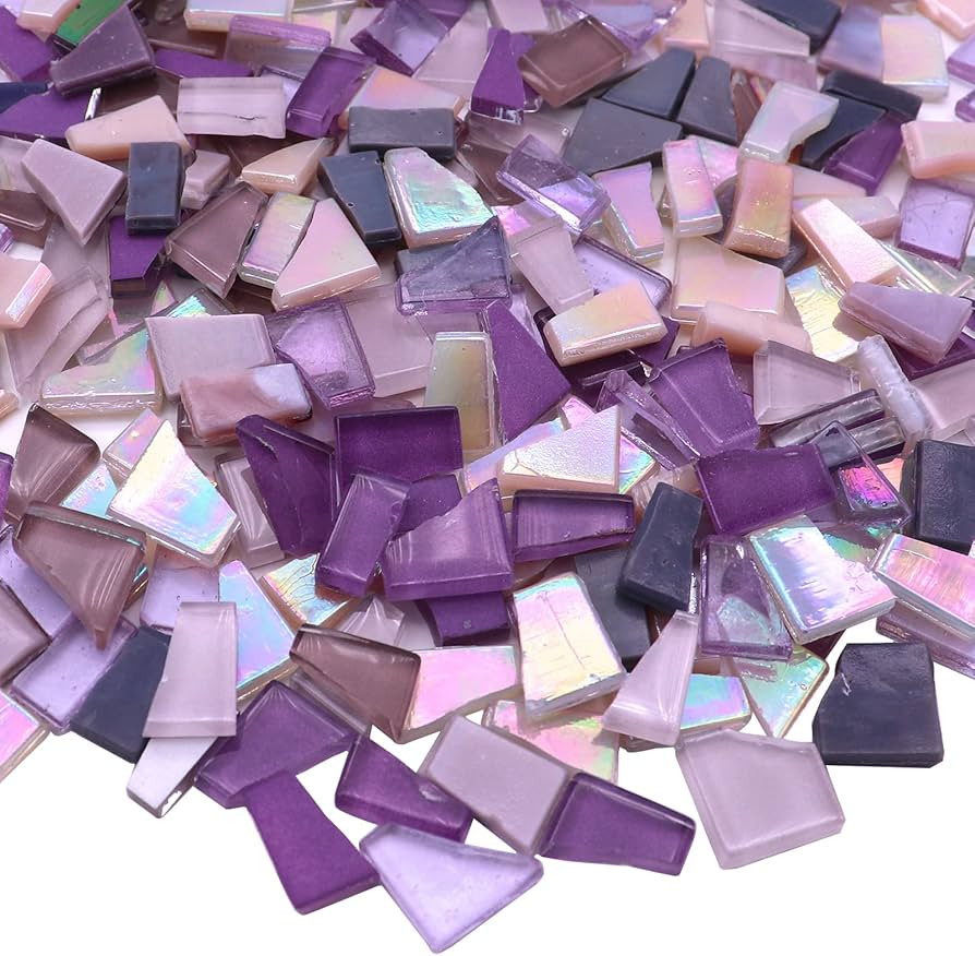 LITMIND Purple Mixed Irregular Glass Mosaic Tiles for Art Crafts, 9oz Value Pack Mosaic Making Su... | Amazon (US)