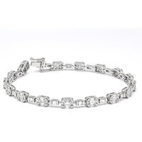 Natural Diamond Bracelet, 18 Kt White Gold Link Tennis Timeless Jewelry Piece, Gift For Her, Modern Bracelet | Etsy (US)