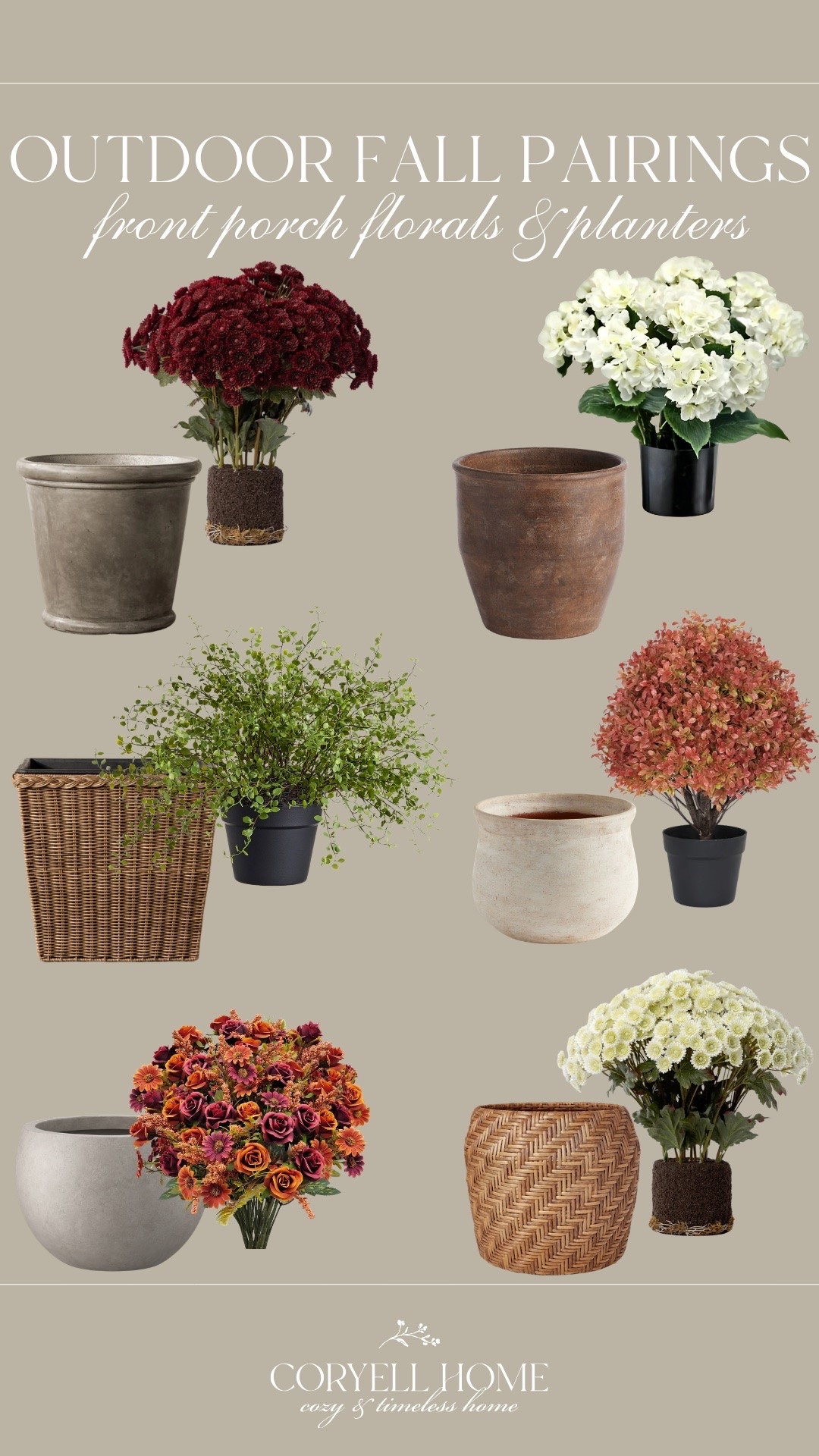 Outdoor fall pairings for a pretty October front porch 🍂 Love these planters and faux fall flower plants that would make a front stoop so seasonal!

#LTKHome #LTKSeasonal