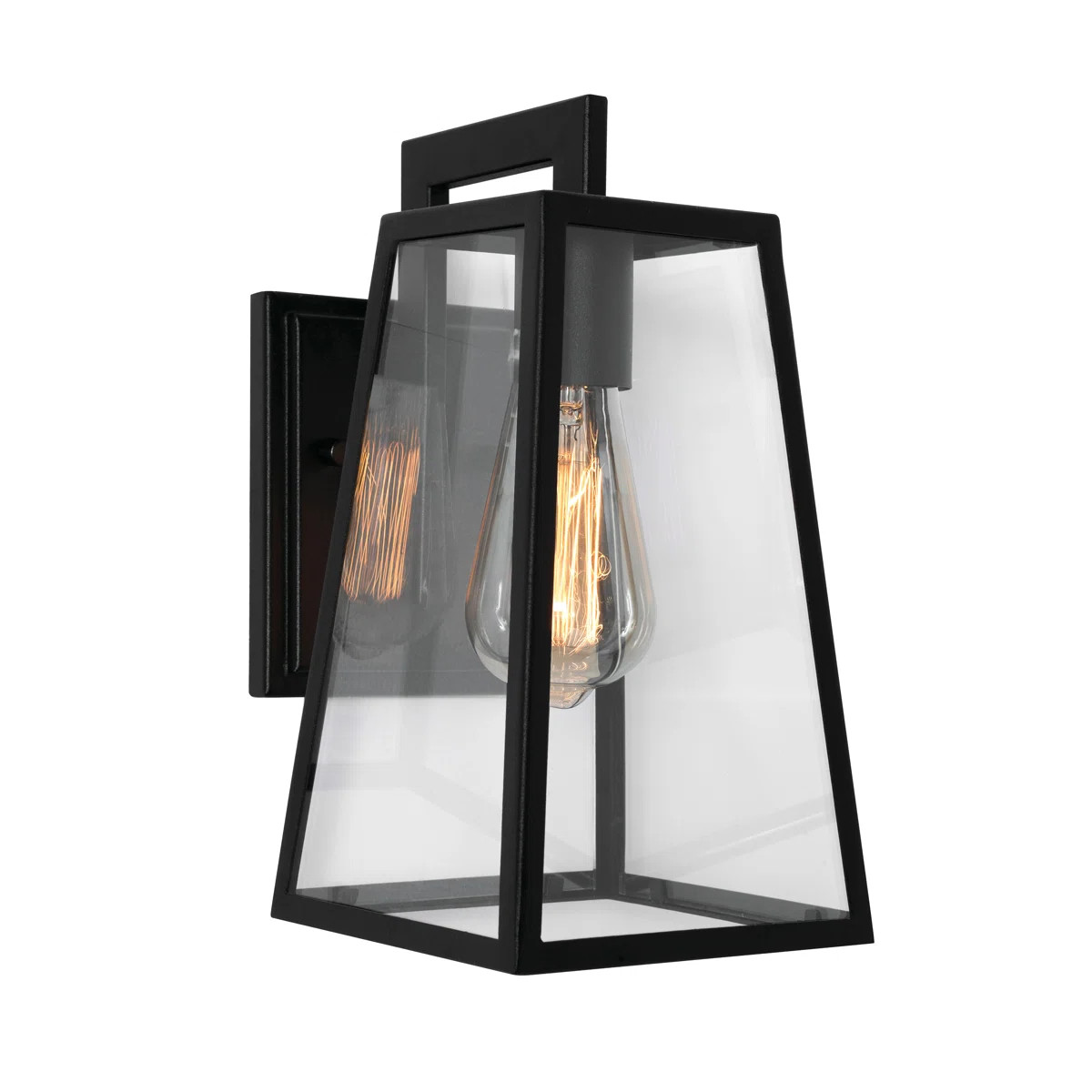 Nampa 12'' Outdoor Sconce - Clear Glass Shade - Black Finish | Wayfair North America