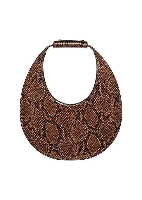 Staud Women's Moon Snakeskin-Embossed Leather Hobo Bag - Caramel | Saks Fifth Avenue