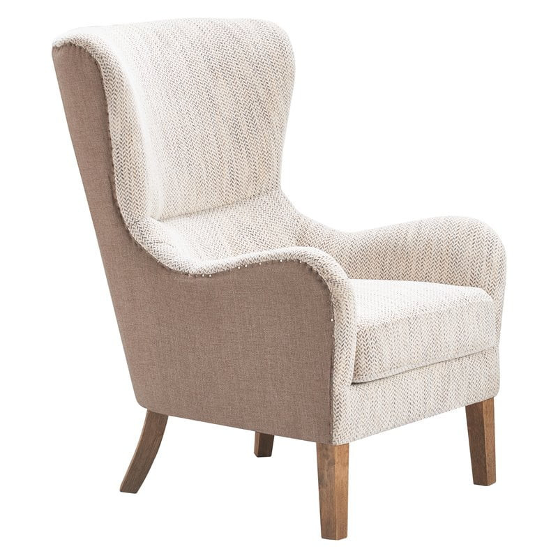 Tommy Hilfiger Warner Wingback Chair Two Toned Brown and Beige | Walmart (US)
