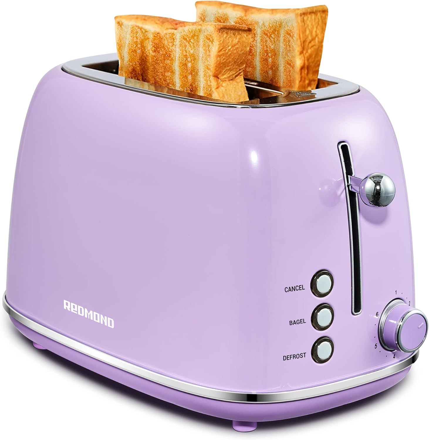 REDMOND 2 Slice Toaster Retro Stainless Steel Toaster with Bagel, Cancel, Defrost Function and 6 ... | Amazon (US)