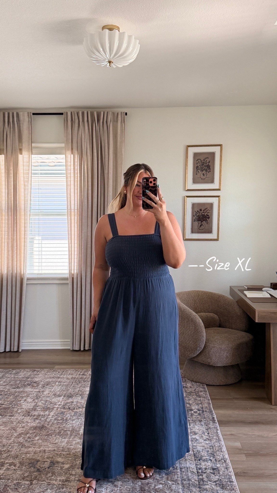 Comfy jumpsuit + my office set up ☀️ wearing an xl!

#LTKMidsize #LTKSeasonal #LTKHome