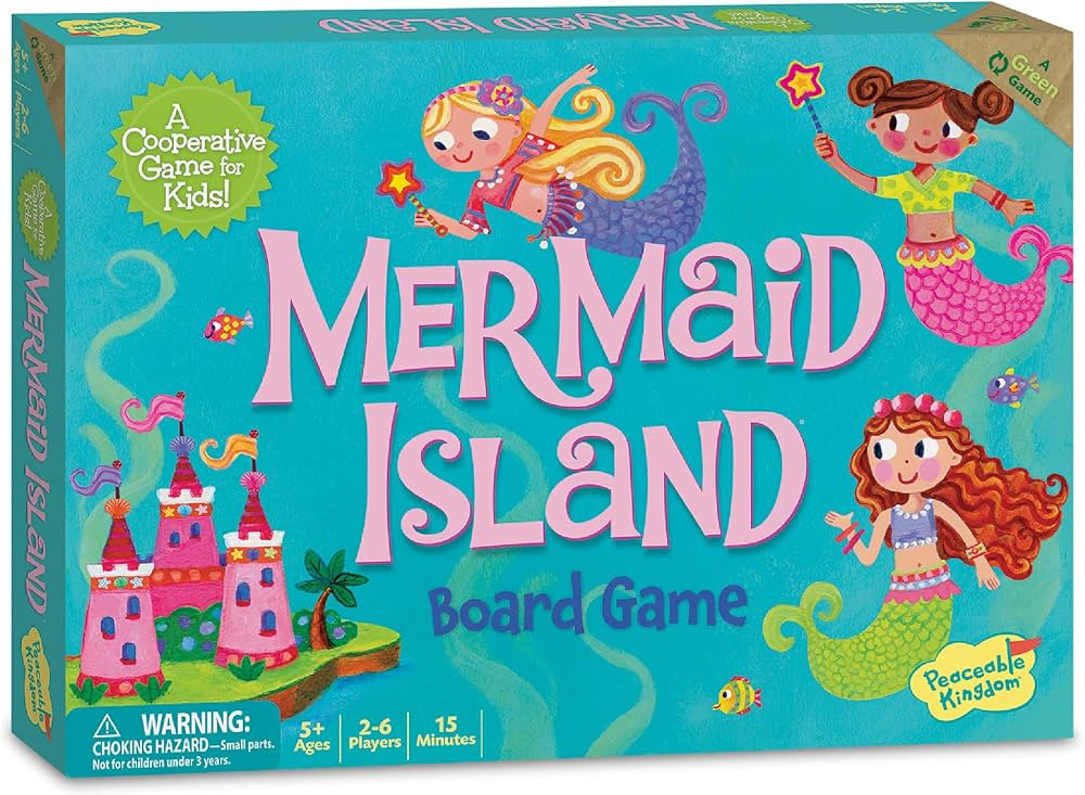 Peaceable Kingdom Mermaid Island Award Winning Cooperative Board Game for 2 to 6 Kids Ages 5+ | Amazon (US)