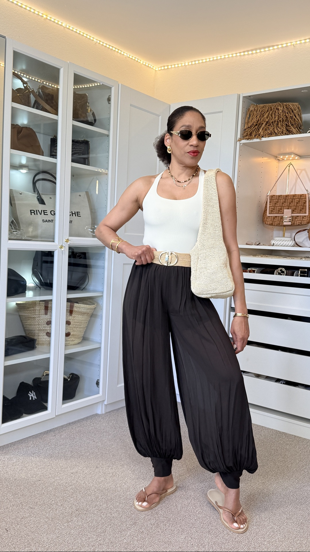 This look is perfect for a summer vacation when you want comfort without compromising on style. I'm wearing the balloon pants in a size S, and I absolutely love the sheer fabric on the legs, it features built-in shorts underneath for extra coverage while keeping the look light and airy.

#LTKEurope #vacationoutfit #LTKStyletip 

 #LTKootd #LTKSaleAlert #LTKTravel