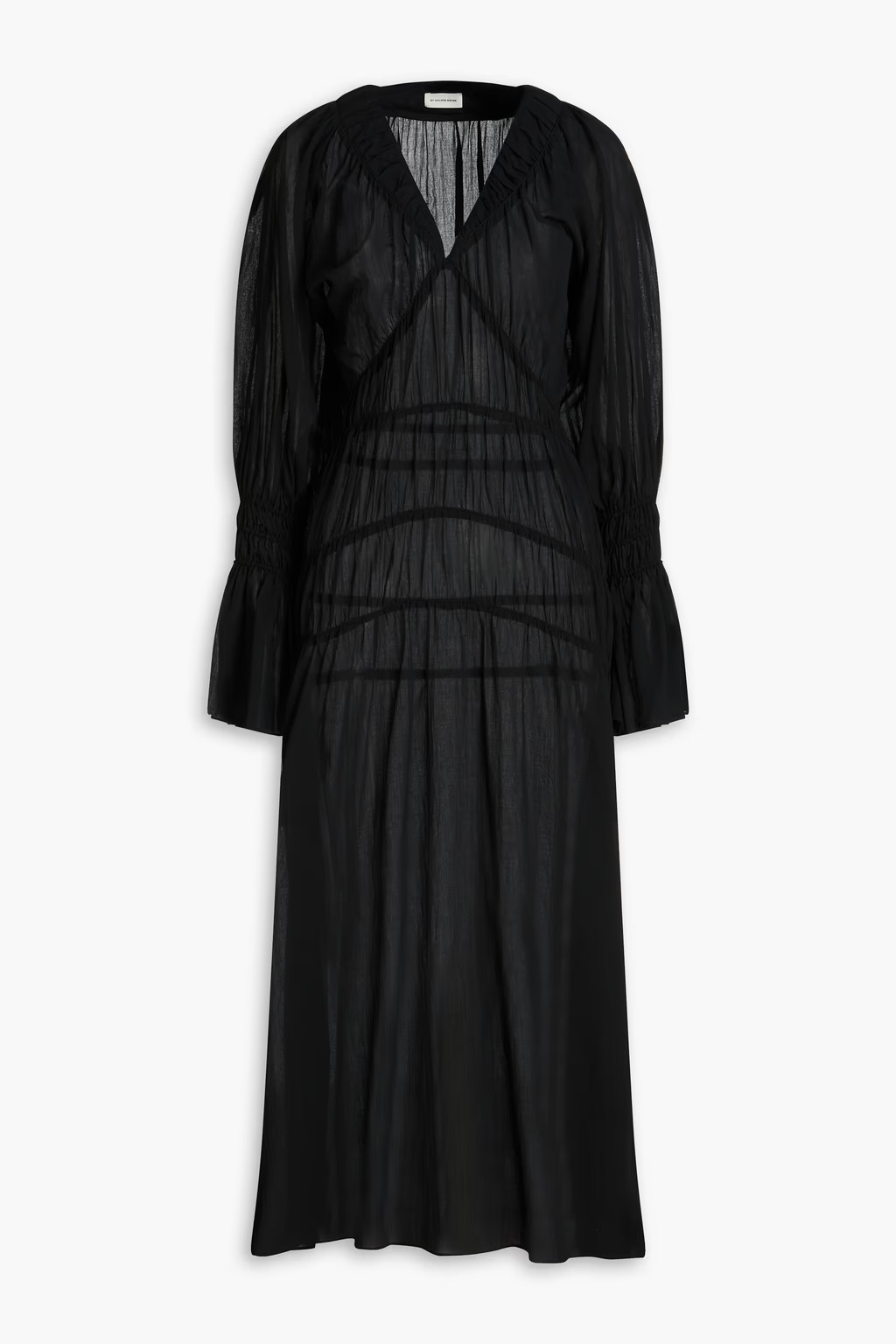 Ahyenna gathered cotton-voile maxi dress | The Outnet (UK and Europe)