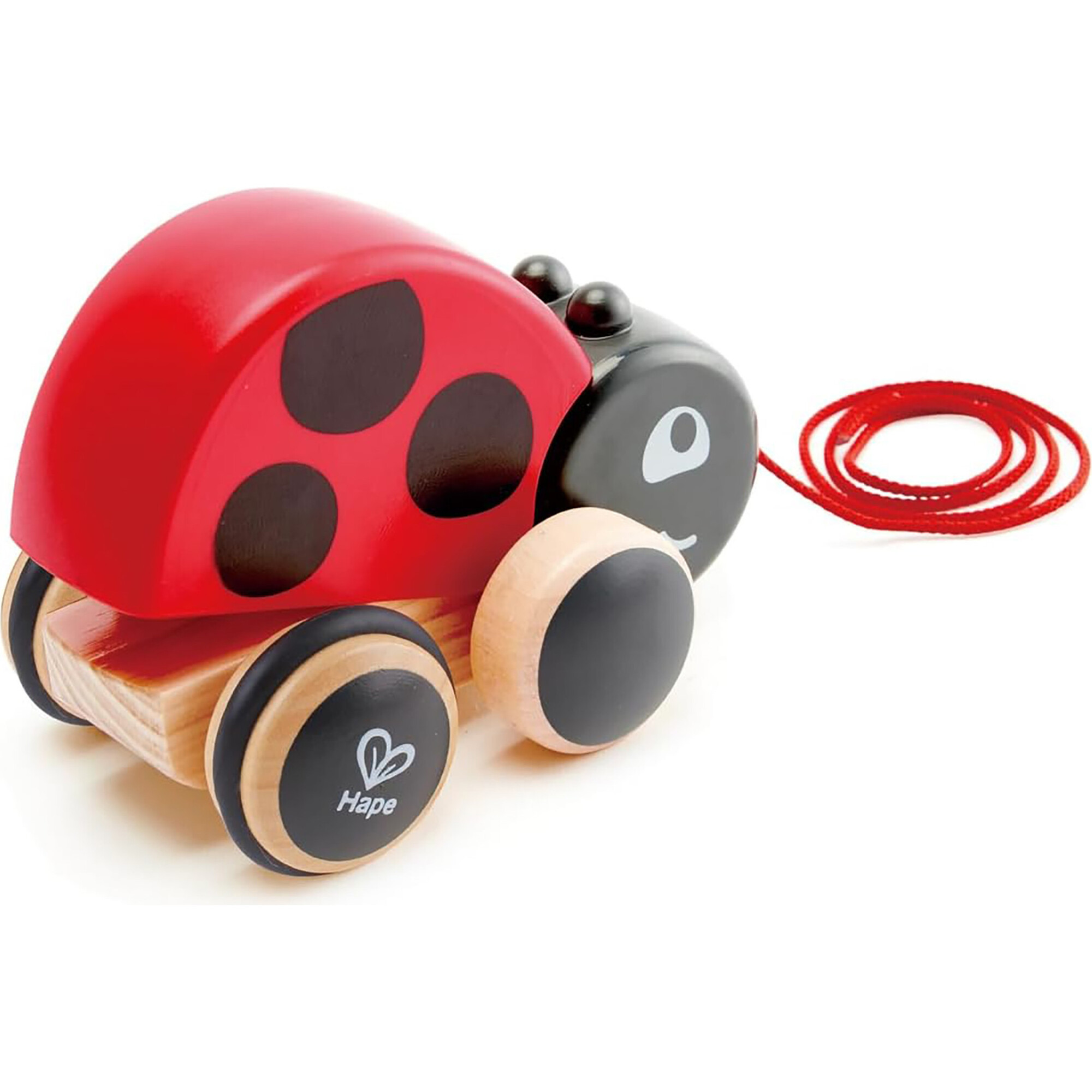 Hape: Pull Along Ladybug - Red & Black, Wooden Toy | Maisonette